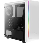 Aerocool Rift (blanc) - Boîtier Moyen Tour avec avec fenêtre en acrylique et rétroéclairage RGB en façade ( Catégorie : Boîtier PC )