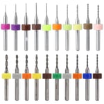 Lablanc - 20 Pcs 0.1-1.0mm, 1.1-2.0mm pcb Circuit Imprimé Carbure de Tungstène Micro Forets Mini Twist Drill Bits Set Gravure Métallurgie pour Bijoux