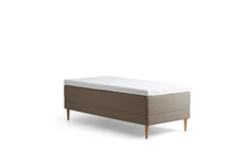 Tempur - Promise Ramsäng Warm Grey 90x200 ProLuxe SmartCool 10cm Medium Metallben Krom 19cm från Sleepo