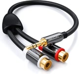 RCA Audio Stéréo à L'Adaptateur de Prise-Fiche Jack 3,5mm 2X Prise RCA-Noir