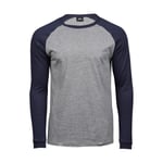 Tee Jays Baseball Tee - HEATHER/NAVY / M