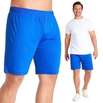 Short de Sport Homme Short Sport Court à Cordon Gym Running Foot Rugby Basket Fitness Musculation Vêtements de Sport pour Homme Taille Elastique M-3XL (Bleu, 2XL)