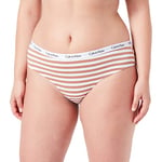 Calvin Klein Women's Bikini 3Pk (Ff) 000QD3801E Panties, Multicolour (Blue/White/Rainer Stripe_Sandalwood), XL