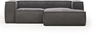 Blok, Chaiselong sofa, Højrevendt, grå, H69x240x174 cm, stof