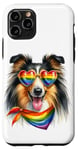 Coque pour iPhone 11 Pro Rainbow Pride Border Collie Chien LGBT Chiot LGBTQ Love Pride