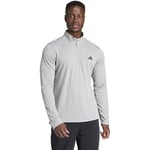 adidas Men's Train Essentials Training 1/4-Zip Long Sleeve Tee, medium grey heather, XXL