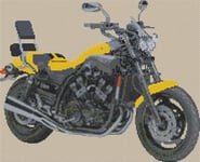 YAMAHA VMAX 1200 Motorcycle Cross Stitch Kit - yellow