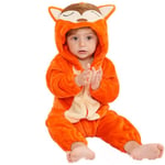 HAHASHOW BéBé Grenouillères Unisexe Animal Pyjama d'hiver Combinaison Barboteuse Enfant Filles Costume 24-30 Mois, Renard