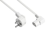Good Connections Câble d'alimentation - 3 m - Fiche de Contact de Protection Type E+F (CEE 7/7, coudée) vers Prise C13 (Droite) - Conducteur en cuivre CU - 1,00 mm² - Câble de Refroidisseur pour PC,