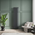 Radiateur style fonte vertical en aluminium – Anthracite – 180 cm x 45 cm – Double rangs – Esmé