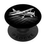 Avion à hélice 3D Wireframe - Amoureux d'avion vintage PopSockets PopGrip Adhésif