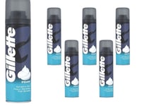 Gillette Classic Sensitive Skin Mens Shaving Foam 200ml x 6