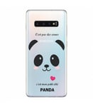 Coque Galaxy S10 PLUS panda coeur rose cute kawaii transparente