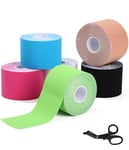 Toaren 6 Rouleaux Bande de Kinésiologie de Sport, Kinesiology Tape Strap Sport, Ruban Adhésif de Kinésiologie, pour la Récupération des Muscles, le Soulagement des Douleurs et des Blessures