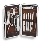 12 PIECE MANICURE PEDICURE NAIL CARE SET CUTTER CLIPPERS KIT CASE FOR MENS WOMEN