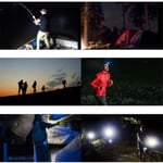 6 st pannlampor COB superljus LED pannlampa ultralätt pannband för löpare camping vandring arbete