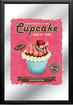 empireposter - Cupcakes – Bakery – Dimensions : env. 20 x 30 cm – Miroir imprimé – Description : – Miroir Mural imprimé avec Cadre en Plastique Noir Imitation Bois –