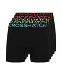 Crosshatch Lot de 5 boxers pour homme - Multicolores - Cadeau pour amis, petit ami ou mari. Les boxers sont disponibles dans les tailles S, M, L, XL, XXL, Chasma-black, S