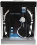 Grundig HD Stereo WIRED Loud Bass Headphones Earphones Over Ear Silver