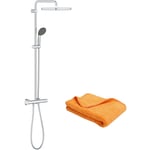 Colonne de douche Grohe avec mitigeur thermostatique Vitalio start system 250 Cube + Microfibre