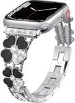 Métal Bracelet Pour Apple Watch Series 10 46 Mm/9/8/7 45 Mm/Watch Ultra 2/1 49 Mm, Acier Inoxydable Bracelet Avec Diamant Pour Apple Watch Se 2/1 44 Mm/Series 6/5/4 44 Mm/3/2/1 42 [Dzb135671]