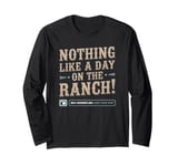 Day On The Ranch, Funny Cowboy Rancher Horsefly Joke Long Sleeve T-Shirt