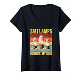 Womens Salt Lamps Soothes My Soul Yoga Relaxing Himalayan Salt Lamp V-Neck T-Shirt