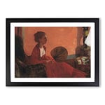 Big Box Art Madame Camus by Edgar Degas Framed Wall Art Picture Print Ready to Hang, Black A2 (62 x 45 cm)