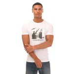 Armani Mens Printed Crewneck T-Shirt in White Cotton - Size 2XL