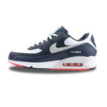 NIKE Men's AIR MAX 90 Sneaker, Obsidian/Pure Platinum-White-Track, 14 UK