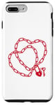 iPhone 7 Plus/8 Plus Cute Womens Intertwined Heart Chain Love Lock Valentine' Day Case