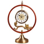 Yxxc -Horloge de Support Chinois Pur cuivre décoratif Table Horloge Chevet muet Pendule Horloge Salon Table Horloge Chambre Horloge décoration Horloge à Qu