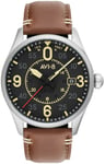 AVI-8 AV-4090-01 Spitfire Svart/Läder Ø42 mm