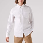 Lacoste Mens Regular Fit Cotton Poplin Shirt in White material_cotton - Size 15 inch