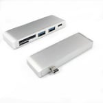 5 Ports Type-C to USB 2X 3.0 Hub Charging Adapter SD/TF Card Reader For MacBook