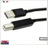 Cable Imprimante Usb 2.0 Compatible HP Canon Epson 1,5M modele  Male Type B