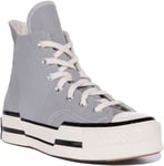 Converse A00741C Chuck 70 Plus Lace Up High Top Unisex Trainers Grey UK 3 - 12