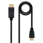 Blendend Câble convertisseur DisplayPort vers HDMI avec connecteurs mâles aux deux extrémités. Couleur : noir. Longueur : 1,5 m. Idéal pour connecter des appareils DP à des écrans HDMI.