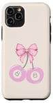 Coque pour iPhone 11 Pro Coquette 8 boules rose cerise