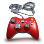 Manette Filaire Usb Pour Microsoft Xbox 360 Contrôleur Jeu Video Pc Windows Rouge Rouge