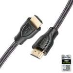 J&D Câble HDMI 2.1 Ultra Haute Vitesse, Version 2.1 Câble HDMI Support 8K@60Hz 4K@120Hz Dynamique HDR eARC Dolby avec Bande Passante de 48Gbps pour PS5, Xbox Series X/S, RTX3080/3090, 2 Mètres