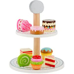 New Classic Toys 10622 Support à gâteau en Bois pour Jeux de Simulation de Cuisine pour Enfants Jouet éducatif pour Enfants d'âge préscolaire pour Tout-Petits garçons Filles en Bois, Multicolore