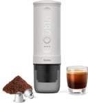 Outin Nano Portable Electric Espresso Machine with 3-4 Min Pearl White