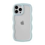 Caseative Cute Curly Wave Frame Shape Shockproof Soft Compatible with iPhone Case (Green,iPhone 13 Pro Max)