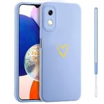 Jeelar ESONG Coque pour Samsung Galaxy A10,avec Motif Coeur d'amour Doré Mignon/dragonne,Belle Case pour Femme/Fille,Ultra Fine Housse en Silicone Souple Fantaisie TPU Etui-Bleu