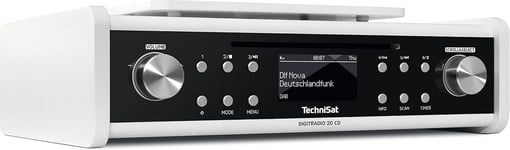 Digitradio 20 Cd-Radio De Cuisine Et De Salle De Bain Moderne Et Compact Avec Dab+(Radio Fm Sous L'Armoire Avec Lecteur Cd Et Horloge),Blanc