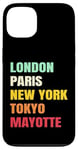 Coque pour iPhone 13 Mayotte Fier d’être Mahorais Paris Tokyo new York Mayotte