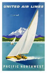 AIRLINES UNITED PACIFIC NORTHWEST  Rpyl-POSTER 40x60cm d'une AFFICHE VINTAGE