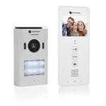 Visiophone 3 logements filaire écran LCD 3,5” (8,9 cm) - Caméra panoramique - 12 mélodies - Smartwares DIC-22132