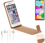 Protective cover for Samsung Galaxy A41 + earphones cork Flipstyle